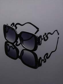New Retro Large Frame Cat Eye Fashion Glasses, Unisex Metal Y2K Minimalist High-End Punk Eyewear Suitable For Daily Outfit, Street Style, Runway - Multicolor - View 12