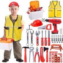 JCH-Nasjac Herramientas Juguete para Niños 57Pcs Juego de Herramientas Niños con Chaleco Taladro Eléctrico Casco  Caja de Herramientas Construcción para Juego de Roles Regalos de Navidad Niño - como en la foto - Ver 8