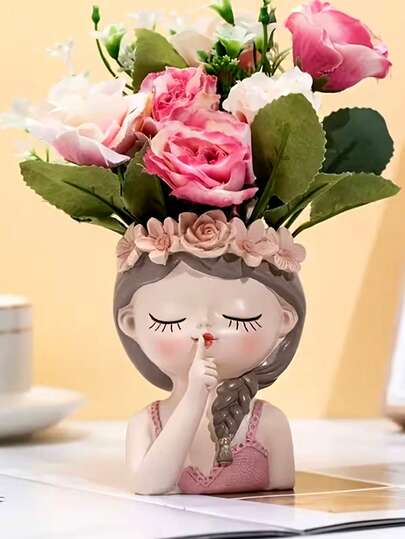 1 Set Creativo Figurina Ragazza in Posa Dormiente, Aggiunge Atmosfera da Fiaba al Giardino - Adatto per Piantare Succulente e Riporre Attrezzi in Resina.