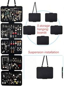 1pc Hanging Pegboard Brooch Organizer, Enamel Brooch Display Board Hanging Organizer, Foldable Brooch Hanging Storage Rack, Enamel Brooch Display Page, Badge Collection Display Rack, Can Hold At Least 120 Badges, Valentine's Day, Home Decor - Multicolor - View 5