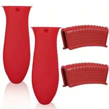 Silicone Pot Holders Set Of 4 Silicone Heat-Resistant Handle Covers, Cast Iron Handle Covers, Silicone Pot Holders, Cast Iron Skillet Pads, Cast Iron Pot Handle Covers, Non-Slip Pot Handle Covers, Suitable For Cast Iron Pots, Clay Pots, Woks, Frying Pans, And Flat Pans. - Multicolor - View 7