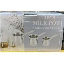 3pcs/Set Stainless Steel Coffee Pot, Milk Pot, Chocolate Pot, Hand Drip Coffee Maker - Silver - View 4