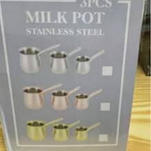 3pcs/Set Stainless Steel Coffee Pot, Milk Pot, Chocolate Pot, Hand Drip Coffee Maker - Silver - View 6