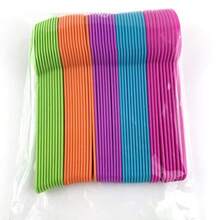 50Pack Disposable Plastic Dessert Spoons 5.9" Mixed Spoons For Ice M Frozen Yogurt Cereal And Party Use - 2個環保勺子 - 查看 5