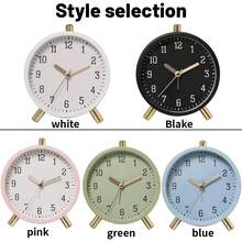 European Style Fashion Electronic Clock, Minimalist Small Alarm Clock, Quiet Quartz Clock For Home, Living Room, Creative, Student Use - Multicolor - View 6