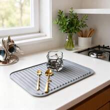 1pc Silicone Heat Resistant Mat, Soft & Foldable, Waterproof & Oil-Proof, Tabletop Trivet, Multi-Functional Vegetable & Fruit Silicone Drain Mat, Easy To Clean, Dining Table Coaster - Multicolor - View 6