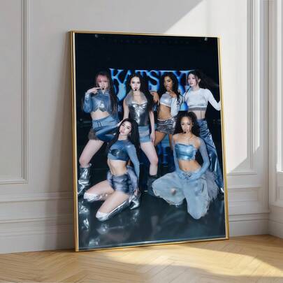 1幅无框墙面装饰画，Katseye K-Pop海报，墙面艺术印刷品|音乐海报，房间装饰，墙面艺术，浴室装饰