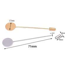 10pcs DIY Craft Supplies, Brooches, Scarf, Collar Decor Pins, Sweater Clips, Round Base Holders, Accessories - One-word Needle - View 9