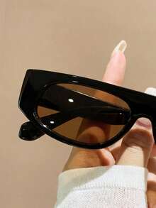 زوج من النظارات الشمسية البنية البسيطة للجنسين، نظارات رياضية عصرية مناسبة للحفلات والشاطئ وعيد الحب وممارسة الرياضة والسفر والمهرجانات والقيادة والأنشطة الخارجية والرحلات العائلية والملابس الأنيقة والجولف والتنزه والأناقة الشارعية - الشاي الأسود - مشاهدة 3