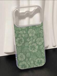 1pc Minimalist Plant Pattern Glitter Soft Protective Phone Case, Waterproof Shockproof Slip-Resistant, Compatible With Apple Phones, Great Gift For Friends, Family, Couples, Birthday, Holidays - Multicolor - View 4