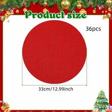 12/24/36 Blatt Pack Rote Runde Leinen Tischsets, 33 cm Durchmesser, Frühling/Sommer Jutetischsets, wiederverwendbar, Landhausstil Runde Tisch Mittelstücke, geeignet für Valentinstag, Hochzeiten, Geburtstagsfeiern, Babypartys, Einweihungsfeiern, Feiertage, Restaurant und Café Dekorationen. - Verschiedenfarbig - Übersicht 13