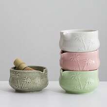 1pc/5pcs Coconut Tree Matcha Tea Set, Includes Matcha Bowl, Matcha Whisk, Matcha Cup, Stirrer, Tea Spoon, Tea Bowl Set, Matcha Preparation Tools, Dessert & Beverage Making Tools, Japanese Gift Box, Matsukane Matcha Stirring Set, Gift For Matcha Lovers