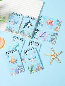 8pcs Mini Ocean Animal Spiral Notebooks, Cartoon Sea Creature Memo Pads, Tear-Off Notepads, Portable Pocket Mini Notebooks, Birthday Party Small Gifts, Ocean Theme Party Favors, Baby Shower Decorations, Gender Reveal Party Supplies, Birthday Gifts, Suitable For Daily Use, Student Gifts, Back To School Prizes, Party Favors, Underwater Party Supplies, Party Giveaways - Marine Animals - View 7