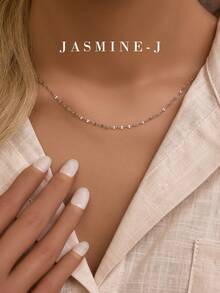 1pc S925 Sterling Silver Lip Chain Necklace, Gold Chain, Stylish And Unique Men's And Women's Necklace, Unisex, Made Of Sterling Silver, Can Be Paired With A Pendant, Simple Chain For Layering, Suitable For Everyday Wear, A Great Gift For Her/Him.