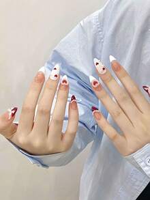 10件裝情人節紅白色心形珍珠美甲貼紙，適合約會、浪漫晚餐與女生派對，可重複使用粉色底色，易於貼附，搭配甜美風格，適合情人節禮物交換、日常聚會與特殊場合，女性與女孩理想禮物，DIY美甲藝術，含工具的美甲套組，美甲用品，手工美甲配件，母親節禮物，畢業禮物，度假風美甲 - 彩色 - 查看 3