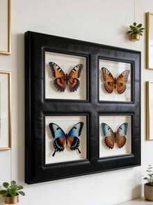 1 Piece Of Oversized (10CM) Transparent Spreading Butterfly Series Model Decoration, With Multiple Varieties Of Butterflies, Permanently Preserved Animal Model Crafts, Printed With The Most Realistic Animal And Insect Butterfly Specimens In Nature, Transparent Animal And Plant Insect Model Square, Decorative Craft Ornament (Acrylic Double-Sided) - Multicolor - View 4