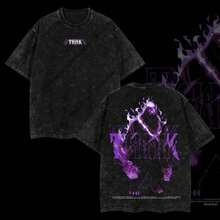1pc[COLLECTION] Limited Edition IGRIS, IRON, TANK, BERU T-Shirt - Shadow Soldiers Sung Jin-Woo Solo Leveling T-Shirt Anime Double Printed Oversize Lightweight Acid Washed Graphic Tee Gift For Anime Fangraphic Tee Graphic Tee - 版本3 - 查看 3