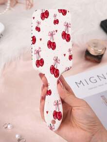 1pc Y2K Aesthetic Series Air Cushion Comb, Featuring Unique Y2K Style Elements Such As Cherry, Butterfly, Heart, Lip Print, Bow, Flower, Candy Patterns, Designed Delicately, Straight Hair Brush, Made Of PC+TPU Material. - Multicolor - View 6