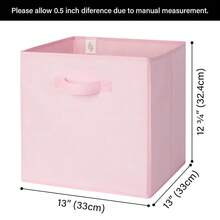 Cube Storage, 13x13 Cube Storage Organizer Bins, Collapsible Storage Bins With Handle, Closet Storage Bins, Baskets For Shelves, Cubby Storage Organizer, Pink, 6-Pack - Pink-6Pack - View 7