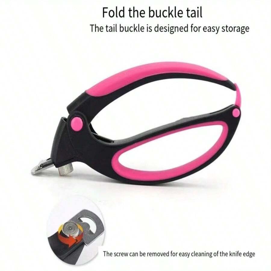 Stainless Steel Manicure Nail Scissors, Curved Nail Clipper, Nail Cutter, U-Shaped Nail Clipper, French Nail Pliers, Manicure Tools - Purple - View 1