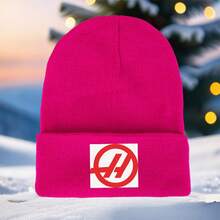 1 Piece, "Haas" Printed Knit Hat, Haas Team Couple's Warm Hat, Suitable For Autumn And Winter Comfort, Casual Holiday Gift, Everyday Accessory, Unisex, Fashionable , Versatile Knit Hat, Cold Hat, Warm Hat. - 亮黃的 - 查看 4