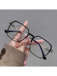 Neutral Casual Retro Geometric Fashion Flat Mirror, Clear Transparent Lens Fashion Glasses, Suitable For Various Clothing, Street Styles, Travel, And Beaches - Nhiều màu - Xem 15