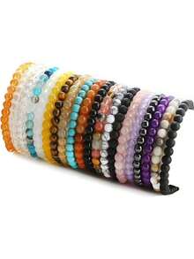 6mm Natural Stone Bracelet Set, Includes Rose Quartz & Tiger Eye Beads, Elastic Stretch Bracelets, Popular European & American Cross-Border Jewelry - Bracelet - View 19