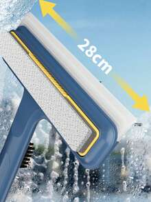 2pcs 4-In-1 Window Cleaning Tool, Household Glass Scraper With Detachable Squeegee, Sponge Brush, Suitable For Cleaning Services