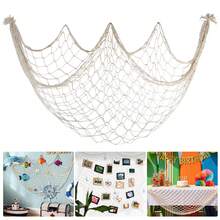 1pc Natural Color Fishing Net Decor, Suitable For Nautical, Pirate, Hawaiian, Underwater, Beach, Ocean And Mermaid Themed Parties, Natural Fishing Net Party Decoration, Home Decor, Room Decor, Wall Decor, Birthday & Graduation Gift - White - View 1