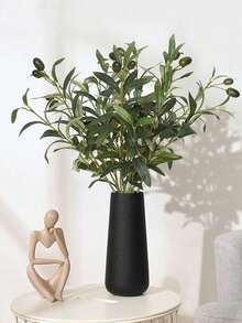 1/2/6pcs 45cm/17.71in Artificial Olive Branches And Greenery, Simulated Olive Leaves, Simulated Silk Plants, Artificial Foliage, Suitable For Wedding Bouquets, Arches, Wreaths, Table Floral Arrangements, Centerpieces, Vase Fillers, Home Party Decorations, Gifts, Green Plant Branches Suitable For Spring And Autumn Flower Arrangements And Handicraft Creations, Bathroom, Bedroom - Olive Branch - View 1