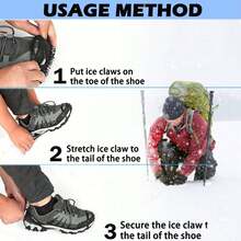 1/2 Pair Universal 8-Tooth Ice Cleats, Anti-Slip For Shoes/Boots, Suitable For Winter Hiking, Climbing, Ice Fishing And Other Activities - Multicolor - View 2