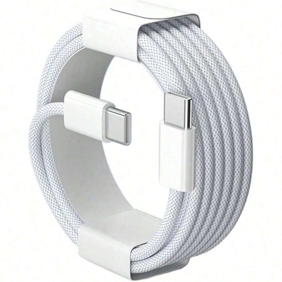 Compatible With IPhone17/16/15 USB C Fast Charger Cable,USB-C To Type C Charging Data Cable (3. 3/6. 6/10 Feet Long Nylon Braided Cord) For Indoor/Outdoor/Travel And Car Use,60W~18W Fast Charging,Compatible With IPhone17/16/15/Pro/Pro Max/IPad,Compatible With Samsung,Compatible With Xiaomi/~Android Mobile Phone Chargers Cord - 藍色 - 查看 1