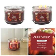 3-Wick Scented Candle In 11.5 Oz Glass Jar, Fall Fragrance  Pumpkin Spice, Long Burning, Soy Blend Wax, Home Decor, Autumn Aromatherapy Candle For Cozy Indoors - 1 - Xem 3