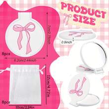 20 chiếc gương mini bỏ túi màu hồng hình nơ, nhỏ gọn và dễ mang theo, thích hợp làm quà tặng cho phụ nữ, sinh nhật, cô dâu, tiệc tùng hoặc ngày Valentine. - Nhiều màu - Xem 11