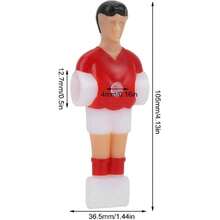 4 Jugadores De Fútbol De Mesa, Colores Rojo y Jugadores De Futbolín Mini Muñeca De Fútbol De Plástico 105 * 36,5 * 4 mm para Mesa de Juego de Futbolín,38265169 - Multicolor - Ver 2