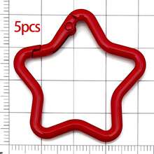 5个星形旋转按扣彩色夹钥匙扣龙虾扣开口钥匙圈，适用于钥匙链、挂绳、吊坠、珠宝、DIY工艺品等 - 彩色 - 查看 12