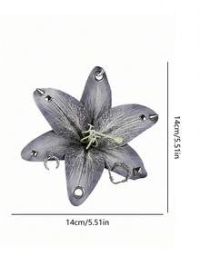 Llavero con flor de lirio, decoración colgante de metal con remache y ojal perforado hecho a mano, nuevo accesorio personalizado con estilo dulce y elegante Y2K para bolso/teléfono, llavero de coche minimalista y versátil, adecuado para combinar a diario y como regalo - Multicolor - Ver 3