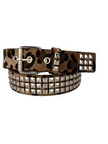 Zebra, Leopard Print Belt, Gothic Punk Rivet & Bead Decor Waist Belt, Available In Multiple Sizes, Suitable Jeans, Fuzzy Belts Summer, School Fall, Autumn, Halloween - 粉色 - 查看 6