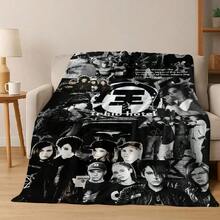 Fashion Rock Music Tokio Hotel Bill Tom Kaulitz Art Flannel Blanket,Cozy Soft Throw Blanket For Home Bedroom Bed Sofa Cover Gift(15).Jpg - 白色 - 查看 1