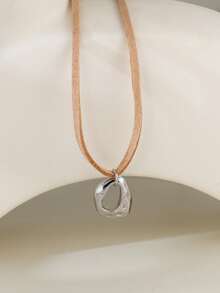 1 Peça Colar Ajustável de Pingente Geométrico Assimétrico Minimalista em Prata, Adequado para Uso Casual, Trabalho, Encontros, Festas e Reuniões por Mulheres