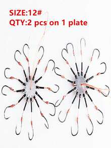 2个12齿旋转钩，防饵爆炸钩，适用于鱼竿，钓鱼配件 - 黑與白 - 查看 13