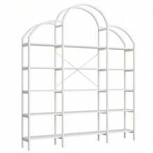 Estantes de livros - Branco + MDF + Metal + Moderno - Ver 11