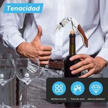 Sacacorchos de Sommelier Profesional,Abrebotellas de vino con mango de acero inoxidable y mango largo de palisandro,Corta-cápsulas integrado,para camareros,sommeliers,bartenders de bares,restaurantes,38263048 - Multicolor - Ver 2