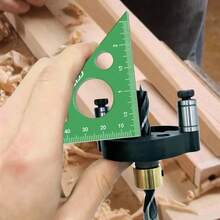 Regla triangular de aleación de aluminio, ángulo de 45 grados, escalas imperiales yétricas, cuadrados de carpintería de precisión triangular derecha isósceles BKQU - Verde - Ver 7
