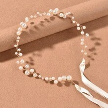 1 chiếc băng đô bằng nhựa ABS thanh lịch lấy cảm hứng từ thực vật, phụ kiện tóc cô dâu cho đám cưới, phù hợp cho mọi mùa. - Vàng - Xem 1