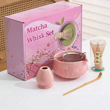 1pc/5pcs Coconut Tree Matcha Tea Set, Includes Matcha Bowl, Matcha Whisk, Matcha Cup, Stirrer, Tea Spoon, Tea Bowl Set, Matcha Preparation Tools, Dessert & Beverage Making Tools, Japanese Gift Box, Matsukane Matcha Stirring Set, Gift For Matcha Lovers