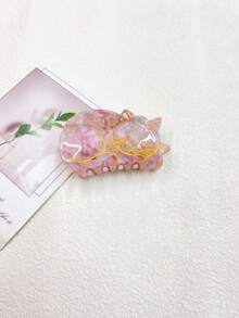 Goldene Katzen-förmige Haarspange mit Folie, süßer und stylischer Acetat Haarclip, Haaraccessoire für Frauen, Urlaubshaarclip, modischer Haarclip - Verschiedenfarbig - Übersicht 12