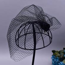 1 Stück eleganter vintage Gesichtsschleier mit 3D Blumen Dekor & leichtem transparentem Tüll, geeignet für Fotoshootings, Bankette, Ball Party Accessoire - Verschiedenfarbig - Übersicht 8