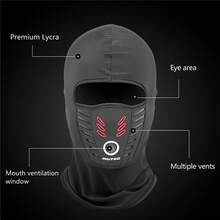 Winter Rider Warm Anti-Haze Balaclava Full Face Mask For Motorcycle Riding Cycling Ski Hood Cap Windproof Soft Outdoor Warm Bike Headwear JS3L - 黑色 - 查看 3