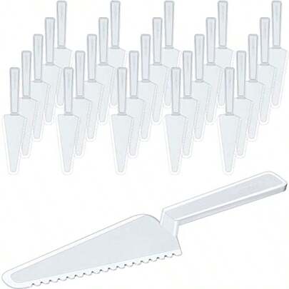 Disposable Cake Cutter 9.1 Ih Plastic Cake Server Cutting Plastic Spaa Knives Pie Pizza Pastry Slicer Serving Utels For Kitchen W Clear16 Pieces
